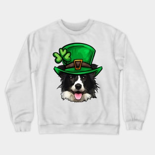 St Patricks Day Border Collie Crewneck Sweatshirt